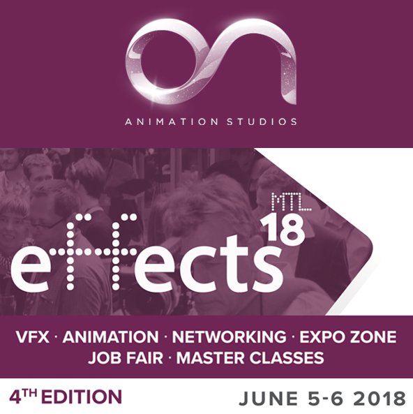 OnasMtl's tweet photo. Come meet us next week @effectsMTL. We will be at booth 30! #EffectsMTL18 #Animation #Career #SeeYouSoon https://t.co/BcqR4Yc9OZ