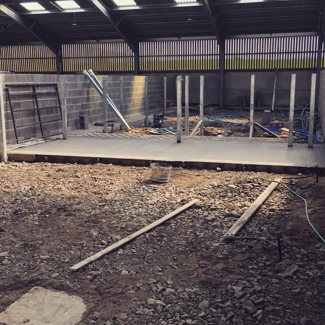 curlewdairy's tweet photo. More concreting done today 💪 this time in the sorting area and milking parlour. 30 loads of concrete done, roughly 10 to go, we are starting to see the light at the end of the tunnel! #cattleshed #underconstruction #diy #farmlife #dairyfarm #processingroom #farmdiversification https://t.co/RMRBziIsxj