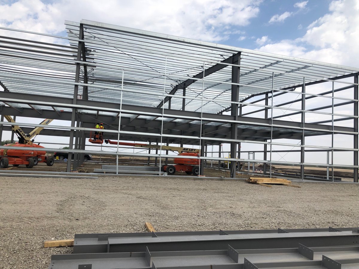 UGBuildings's tweet photo. UGB’s building erectors are underway with constructing a 2 story pre-engineered metal building In Saskatchewan, Canada https://t.co/rq0nB6oOnv
