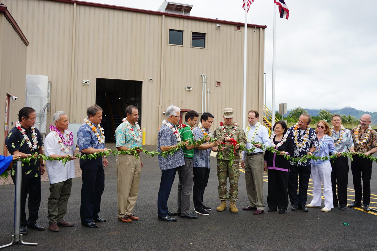 ArmyOEI's tweet photo. .@USArmy leaders from #ASAIEE, #ODASAES, @ArmyOEI, #IMCOM, @usaghawaii, and #SchofieldBarracks along with congressional leadership and @HwnElectric leaders took part in a Maile Lei Untying Ceremony to commemorate operations for the Schofield Generating Station. https://t.co/iTssEpkQQg