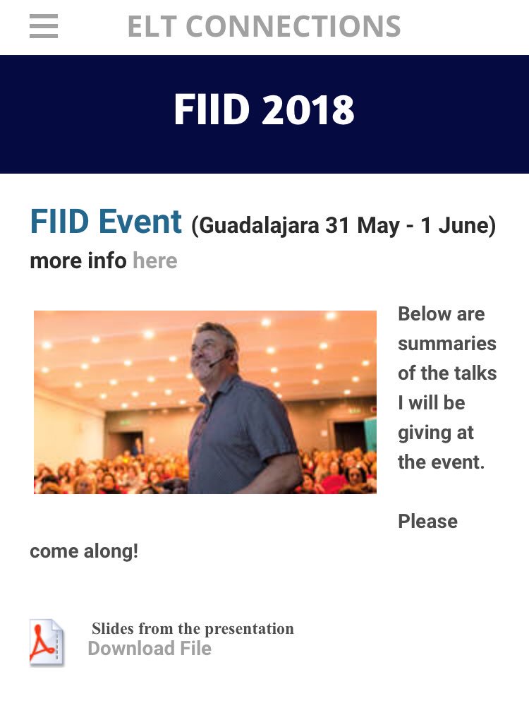 andycowle's tweet photo. My slides are now available to download “Changing English, Changing Teaching” https://t.co/334LOxziII @fiidgdl @Proulex_Idiomas #fiid2018 #fiid #proulex #elt #elf #esl #efl #eal #ell #tefl #tesol #iatefl #english #language #teaching https://t.co/SkHN4G318H
