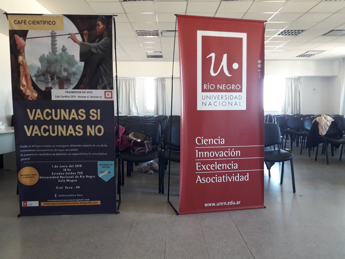95Toledo's tweet photo. #CCVACUNAS preparando todo para recibirlos. CAFÉ CIENTÍFICO VACUNAS SI-VACUNAS NO. ¡No te lo pierdas!. Te esperamos hoy a las 18 en el aula Magna de la UNRN estados unidos 750. https://t.co/6hAAbMAYlr