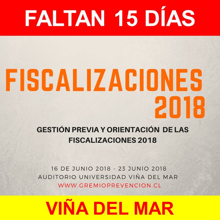 GremioCh's tweet photo. TALLER FISCALIZACIONES 2018 !
 A solo 15 días del Taller, lo  que debes saber en tema de las fiscalizaciones, gestiones de nosotros,  el acta de fiscalización, PROTOCOLOS ¿que nos piden acreditar?. CUPOS LIMITADOS.
 Link: https://t.co/wbghLWNgCP https://t.co/nlvC6UJXvm