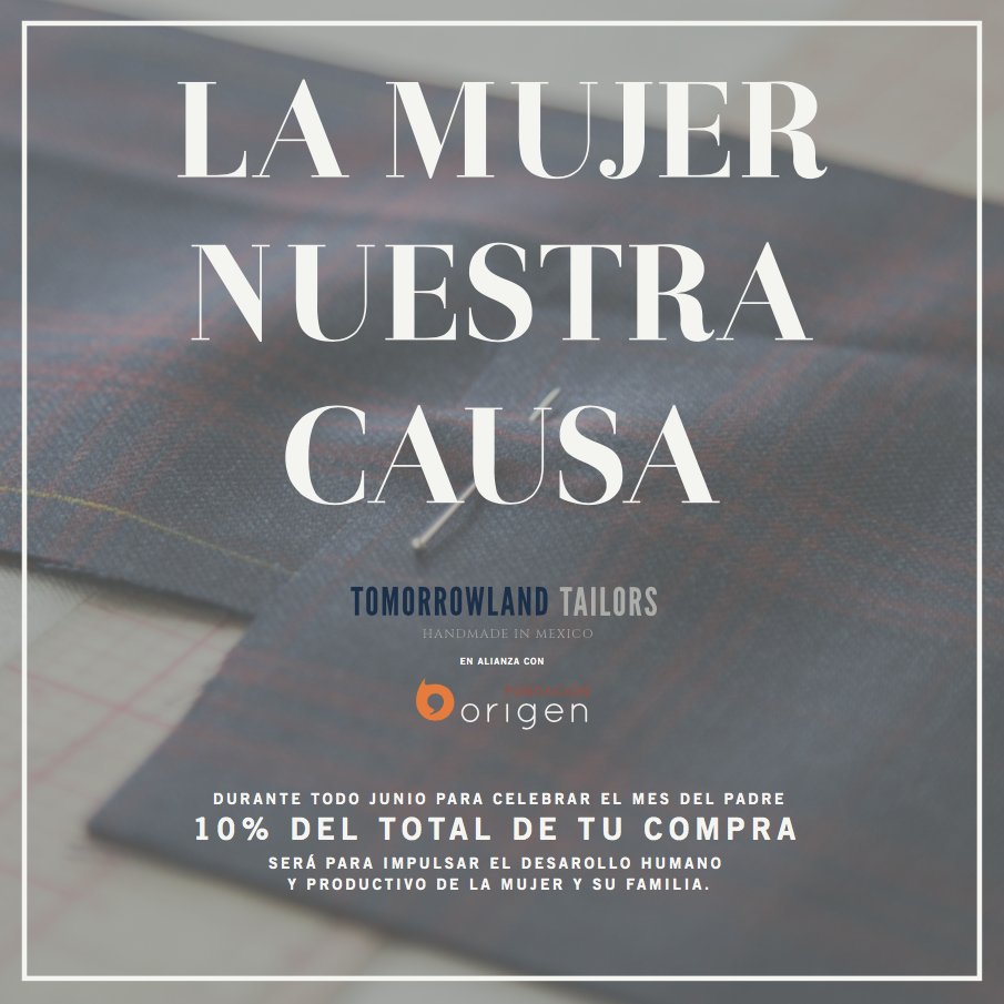 FundacionOrigen's tweet photo. Tú ¿QUE PADRE ERES?
Te invitamos a celebrar el #MesDelPadre #ComprandoConSentido ropa de @TomorrowlandTs. Un porcentaje de las ventas será donado a nuestra causa para apoyar a más #Mujeres mexicanas. #QuePadreEresTT #FundacionOrigen #TomorrowlandTailors #LandOfGentlemen https://t.co/SR8vWB2qGo