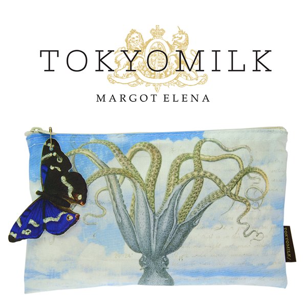 sugar_bash's tweet image. Happy Sneak Peek Friday! Votes are in! Drum Roll Please! Get this beautiful Tokyo Milk Oceanic Dreams Cosmetic Bag in your Nautical Summer Box. Features a glittered butterfly with octopus print. Perfect for all your sun faves! #summer #nautical #cosmetics #tokyomilk #margotelena
