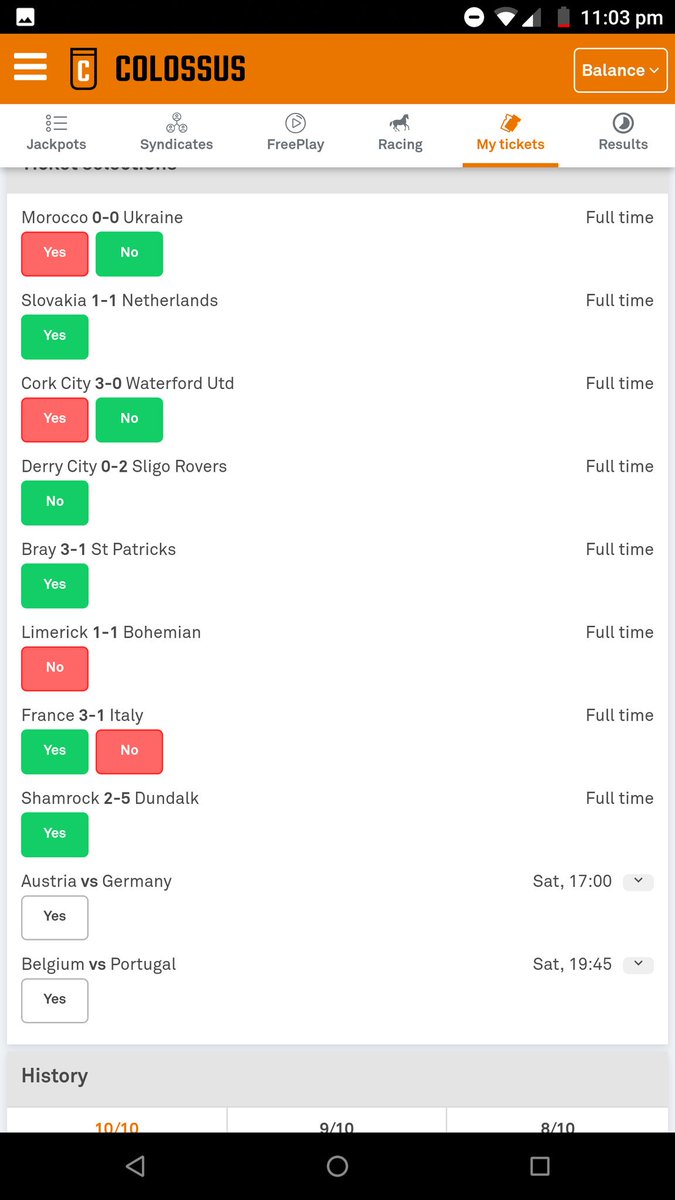 Bonusbanter's tweet image. An 86th minute goal for Bohemians stops us going 8/8 on the pick 10 &amp;amp; a huge offer. Still a solid chance at profit though if we can finish 9/10

#BeColossus