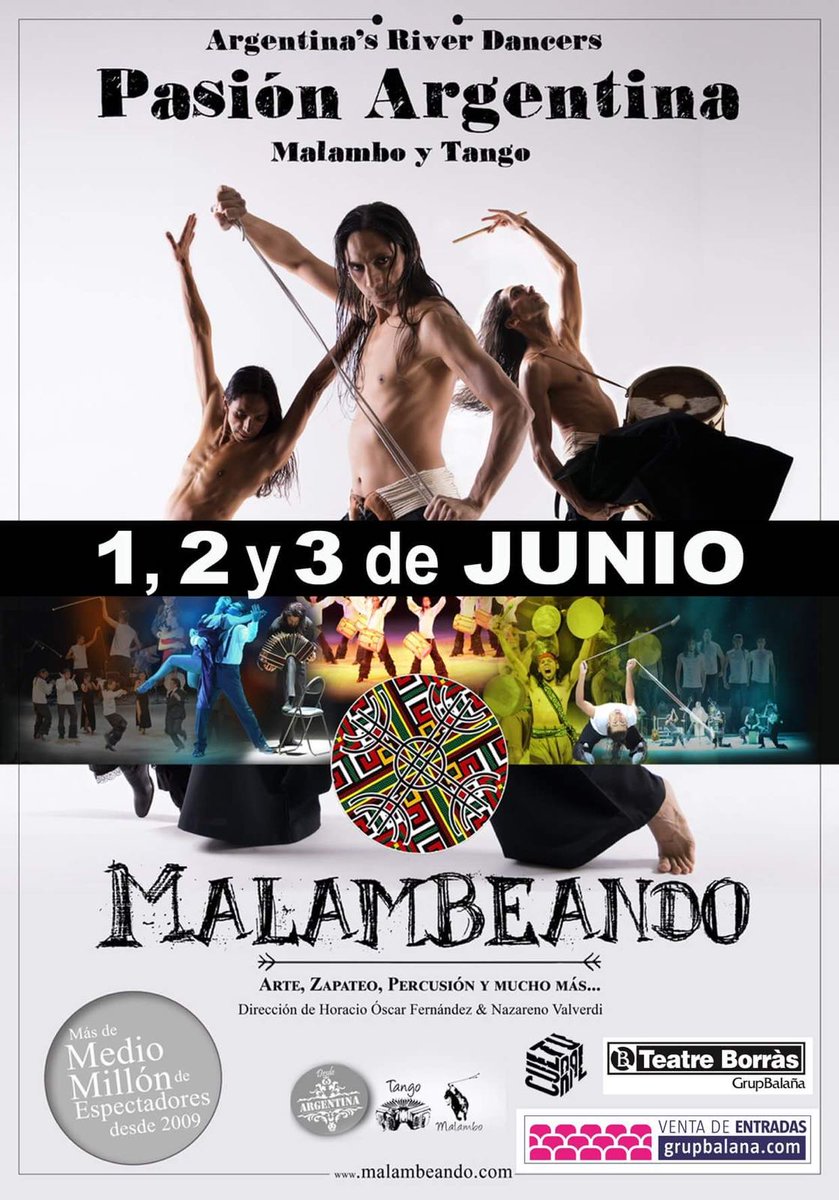ARGenBarcelona's tweet photo. ¡ENORME show de #Malambeando en esta noche de viernes! Ultimas funciones: sábado 02/06 y domingo 03/06, en #TeatreBorràs | #Malambo #Tango #SemanaArgentina 🇦🇷 | Más info: https://t.co/ftEE6utAjk | https://t.co/ohuSorxnSA https://t.co/BEl4TIMGj7