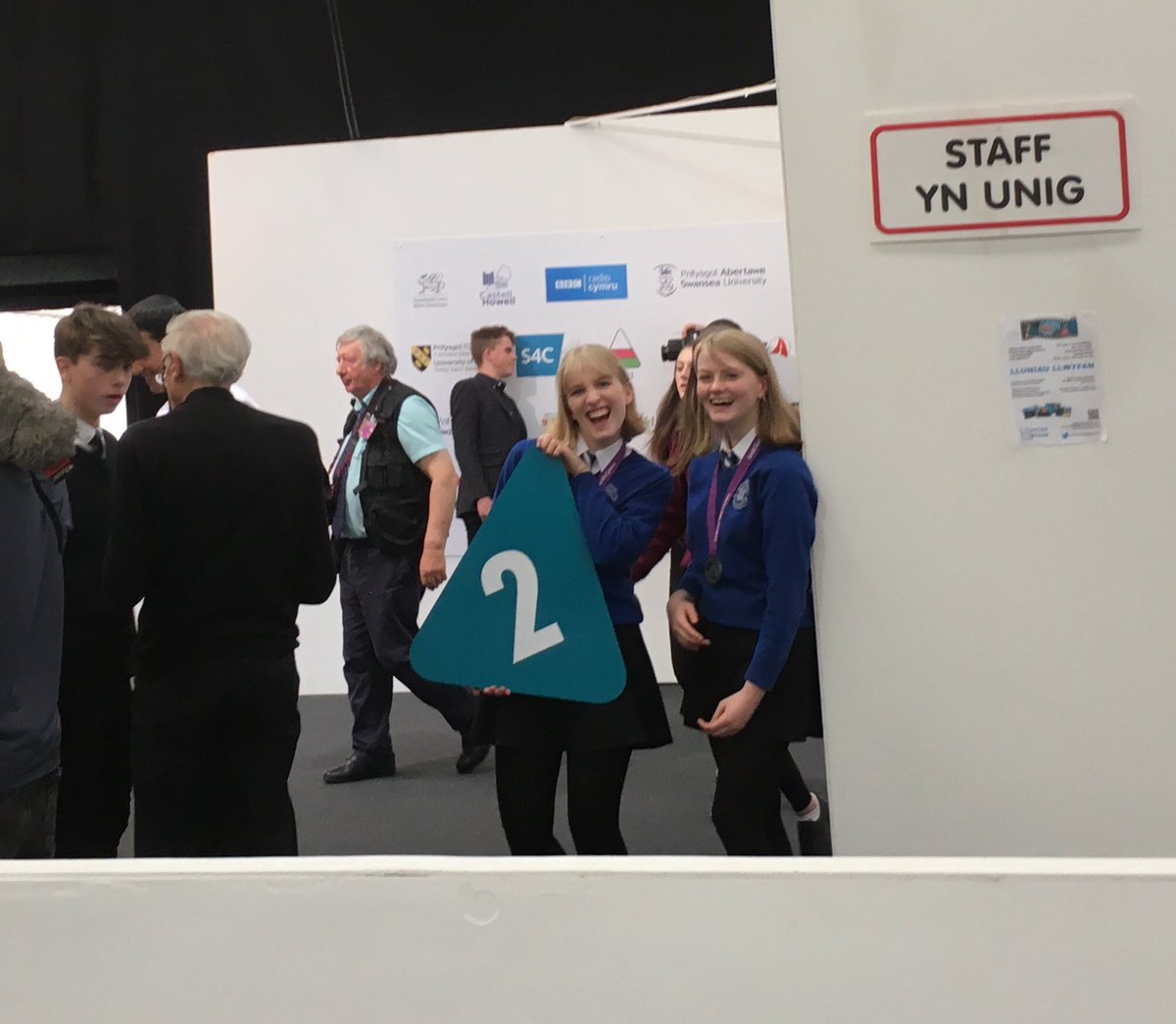 LucyLBurden's tweet photo. Fun and success with Elin, Amy and Annie at the Urdd Eisteddfod today. Bendigedig! @CymraegBuallt @BuilthHS @UrddBaM @h_c_wilson #Urdd18 https://t.co/MGSdenTrEC