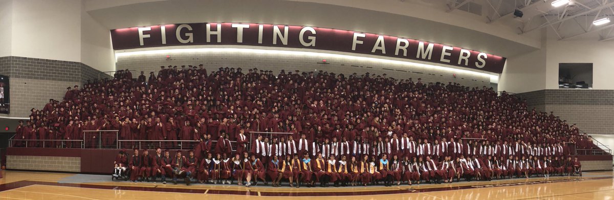 AllisonStamey's tweet photo. Lewisville High School’s largest class in the 120 year history-The Class of 2018 - 1,154 graduates! We took this picture this morning before heading to senior picnic. We were missing some today but still filled the arena! What a great group!  So proud of them! https://t.co/8FLB9muZAT