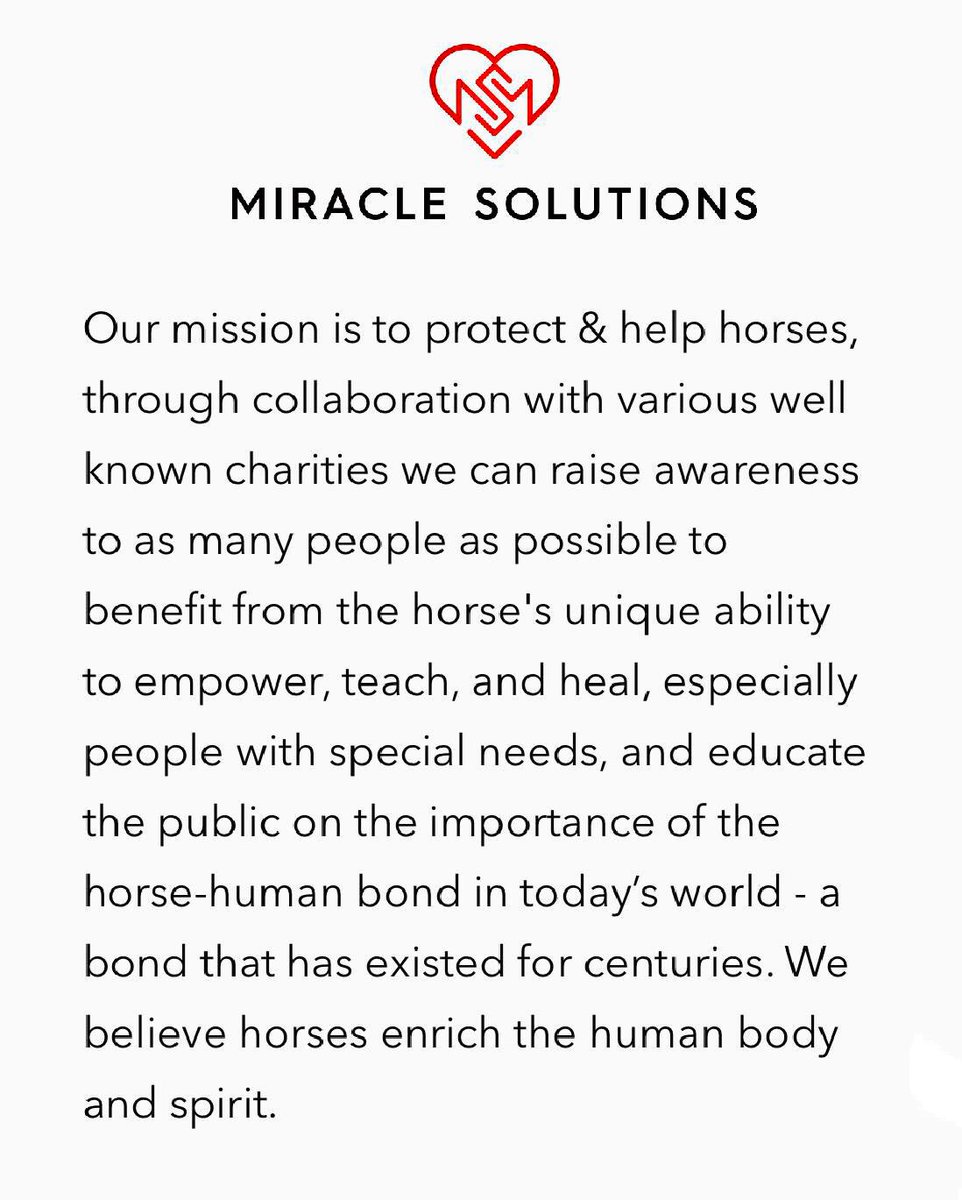 MiraclSolution's tweet image. Miracle Solutions brings together interested individuals with equestrian and horse-related organizations across America with the goal of building a support base of equine enthusiasts and advocates.  #MiracleSolutions