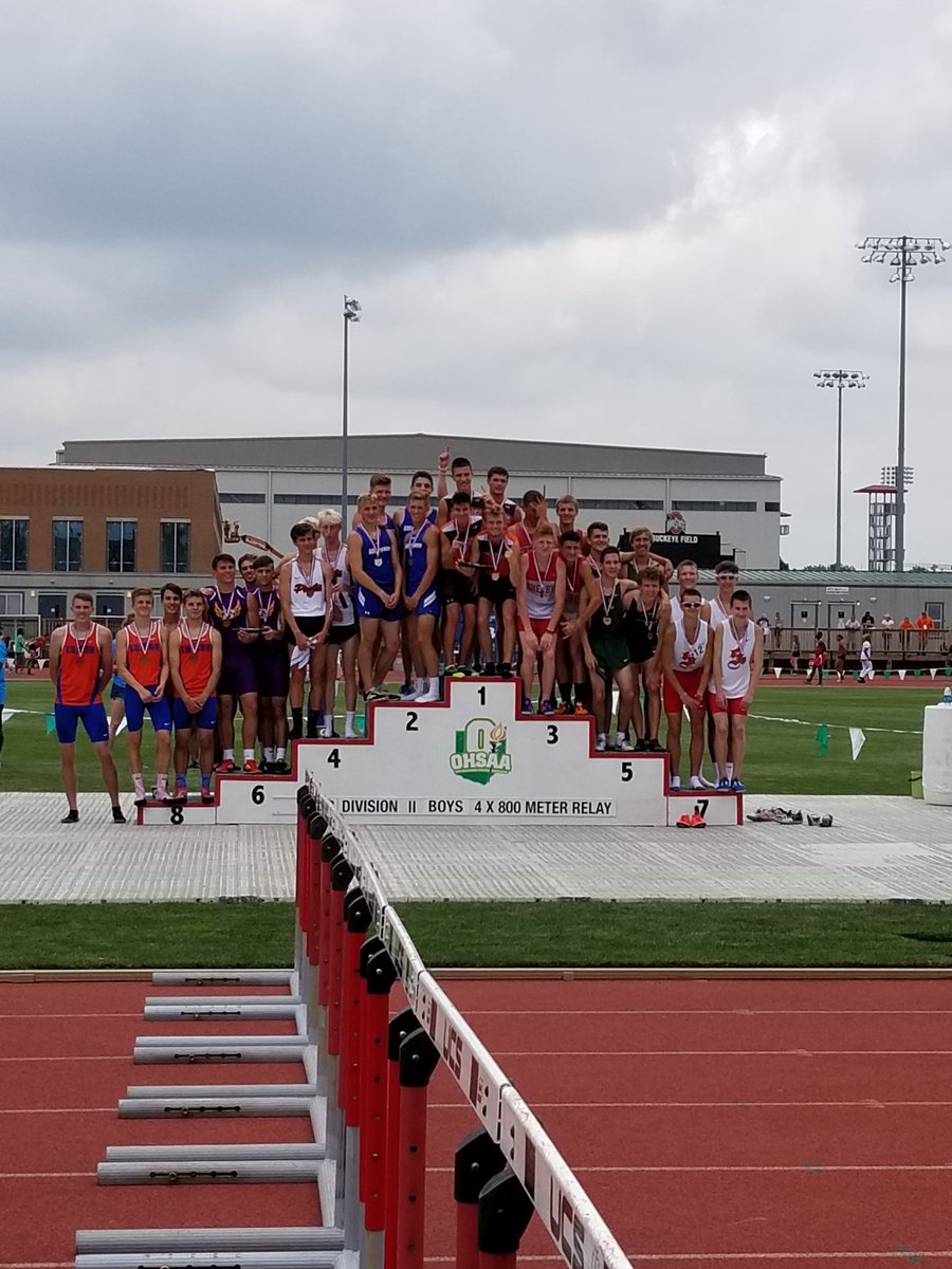 chargertrack17's tweet image. Boys 4×800 sets a new PR for an 8th place finish at the state meet #chargerpride