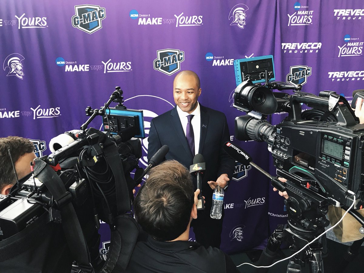 Trevecca's tweet photo. So pleased to welcome Coach Omar Mance as our new men’s basketball coach! @tnusports @TNUmBasketball https://t.co/Ip81s65TQZ