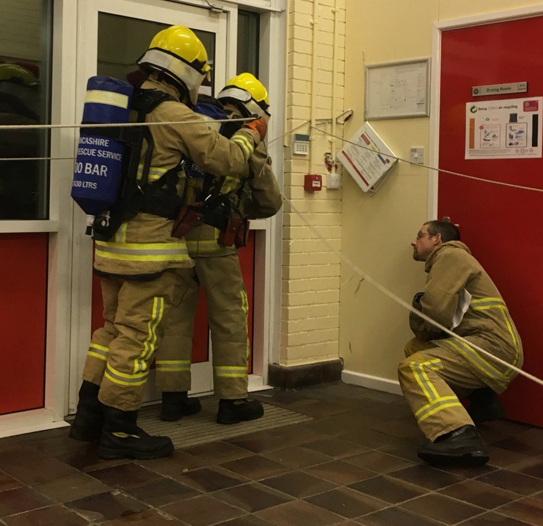 Matthew_B_21's tweet photo. As firefighters we often have to work in zero visibility the best way to practice I to carry out drills blindfolded https://t.co/1rTMG5U1fM