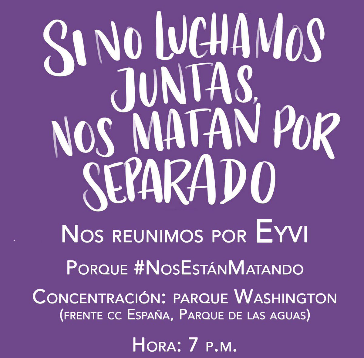 NUMSTLosOlivos's tweet photo. Todas estamos de luto. Nos autoconvocamos por Eyvi, por ti, por mí, por todas 💜💪 https://t.co/d28cKveAN3