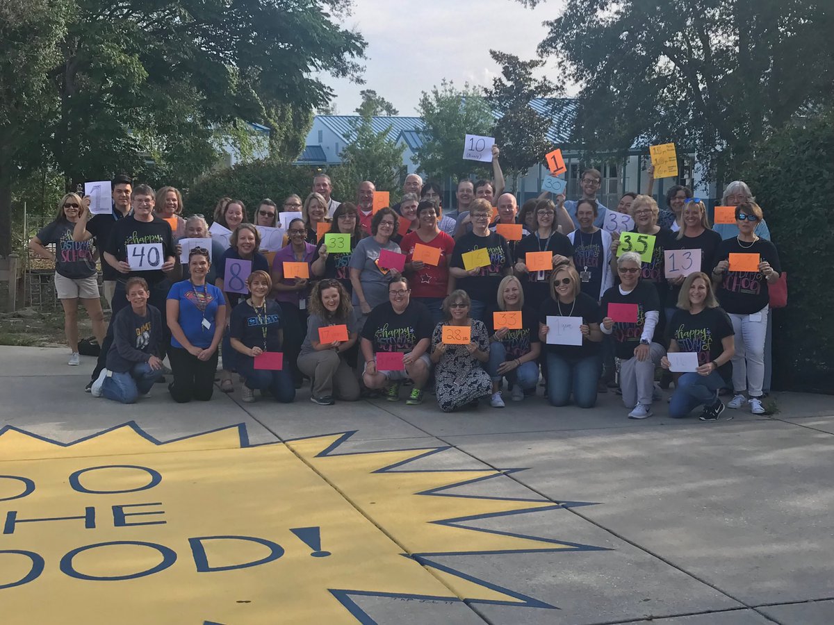 WHMS staff on our last day of school. Check out the signs representing number of years of dedication to education. Thank you to a wonderful group of people!! Wishing all the educators of Hernando County a safe and happy summer!!