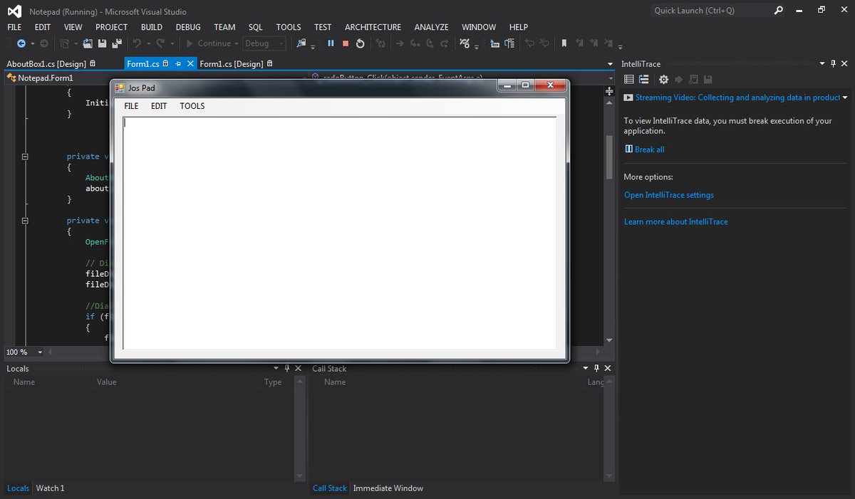 JosiahThobejane's tweet image. Learning C# by building clones of Windows Apps, introducing the Jos Pad.
#ShowYourCodeFriday #SaProgrammers #LearningCSharp #DesktopDevelopment
@SaProgrammers