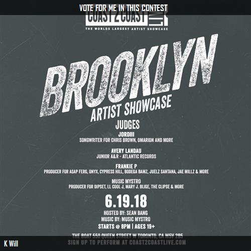 5star_leel's tweet photo. Just voted for K Will to perform for $50K Prize at #NYC All Ages Edition 6/19/18! https://t.co/oZmZ9Zk8DP #Coast2Coast https://t.co/eYBis5AVQN