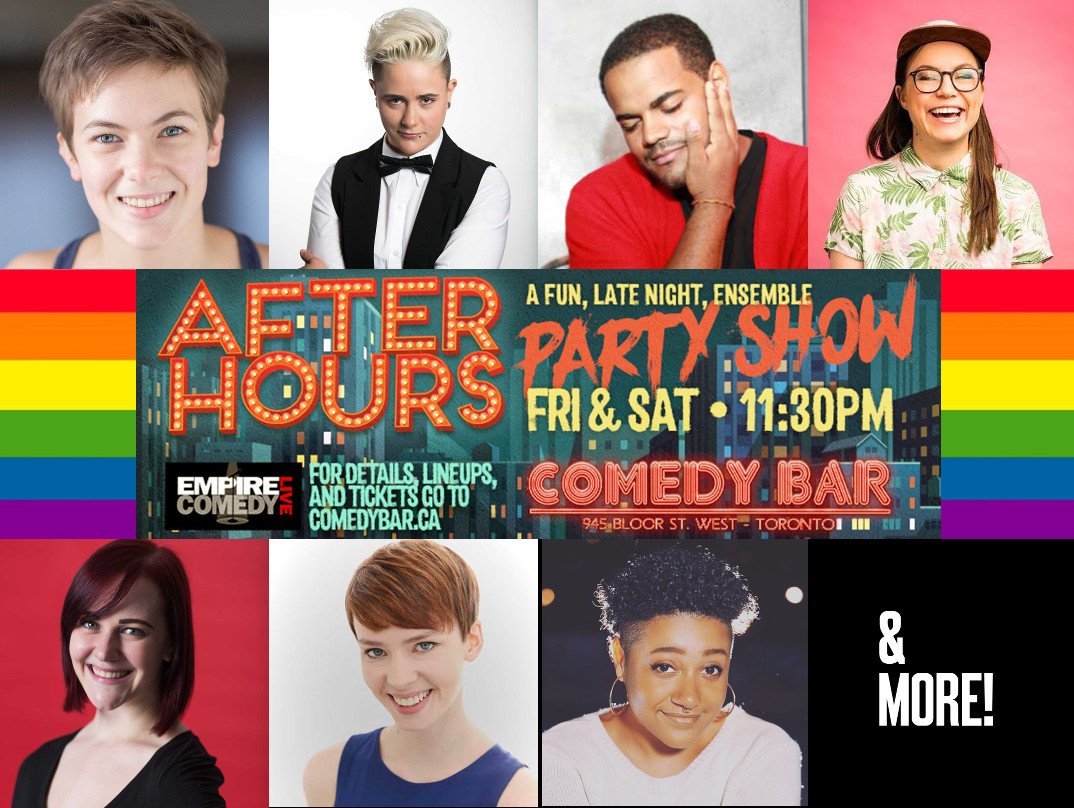 Kick off Pride with our Pride Edition of After Hours at <a href="/comedybar/">COMEDY BAR</a> Friday at 11:30! Hosted by <a href="/embilton/">Embilton</a> with <a href="/AshleyMoffatt/">Ashley Moffatt</a> <a href="/BearackObama1/">Bearack_Obama</a> @Hamiltrace @ChantyMarostica <a href="/Smashby17/">Sarah Ashby</a> @blackjadenc &amp; more! Tickets &amp; Details here: comedybar.ca/show.php?Event…