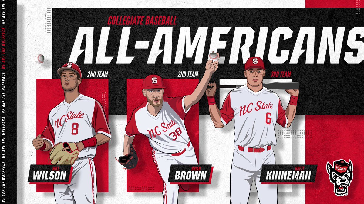 While you're waiting on our game to start tonight...

Exciting News! Congrats to #Pack9's Brian Brown, Brett Kinneman and Will Wilson who have been named All-Americans by Collegiate Baseball 💯🏅

📝 - gopack.com/news/2018/6/1/…