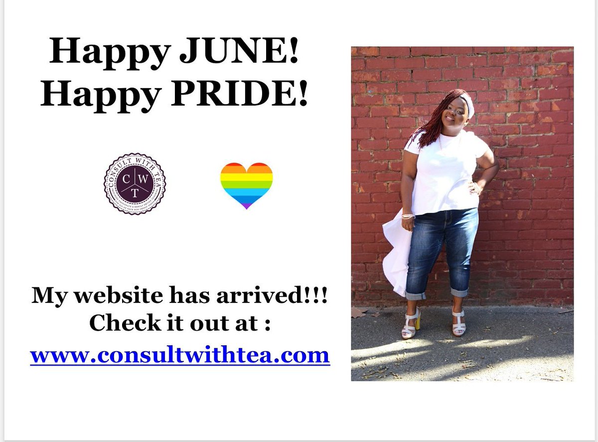 TeaTheCoach's tweet photo. Happy June! Happy Pride!
My website has arrived!
https://t.co/6vB2BazJKG
#ConsultWithTea
#CoachTea
#NonprofitCoach #YouthSpecialist #ExpertSpeaker
#HappyPride
#JuneTea
#NYC https://t.co/NB0gF1f6zz