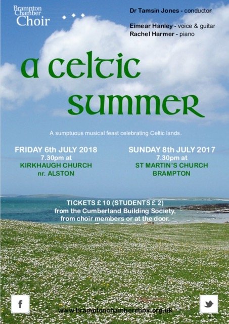 BramptonChCh's tweet photo. Don't miss our summer concerts!  We'll be singing songs from the last few hundred years, including ones written this year, under the title of A Celtic Summer.  Kirkhaugh Church (near Alston) on Friday 6 July, St Martin's, Brampton, on Sunday 8 July. https://t.co/mU8GMVh870
