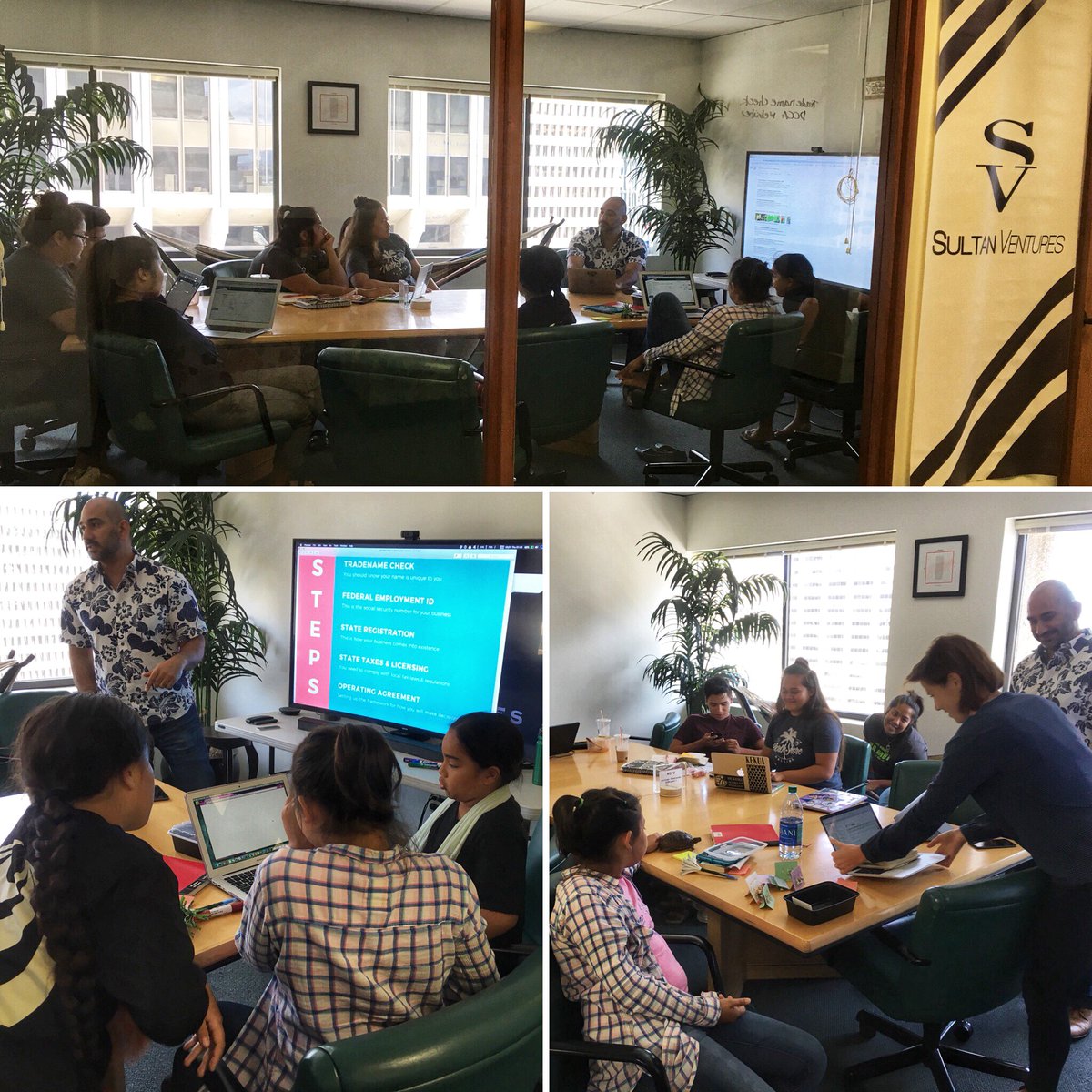 EduIncubator's tweet photo. Students had another amazing day with Omar and Kate @sultanventures talking about steps needed to start their businesses!! #studentventures #rEInventlearning #EducationIncubator #StartUps #students https://t.co/ZdwEUHTPWu