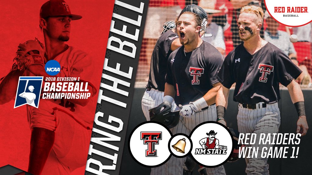 TTU_Baseball's tweet image. 🔔 W 🔔

No. 9 #TexasTech wins game one of the Lubbock Regional, 9-2, over NMSU! #WreckEm