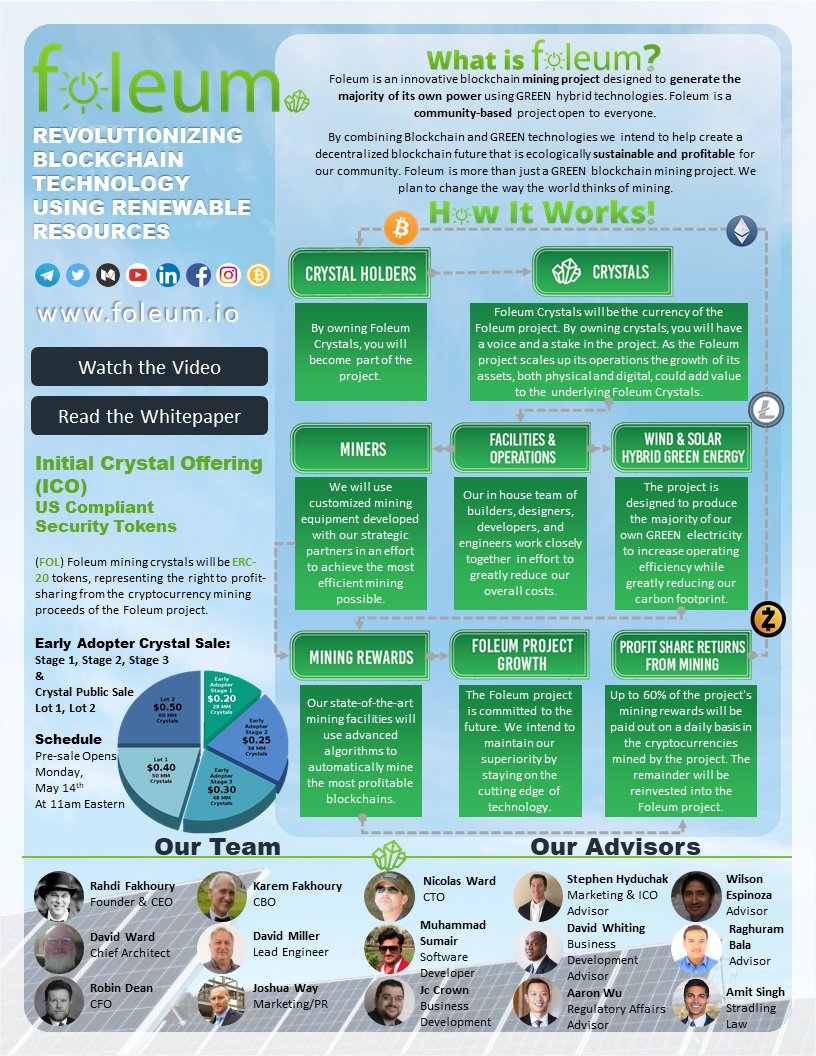 FOLEUMio's tweet photo. Check out our latest one pager. We've added two new advisors! Join us on Telegram and let us know if you have any questions! https://t.co/he390ouXHi

#Foleum #tokensale #presale #crypto #bitcoin #ethereum https://t.co/9tm3HxVWIK