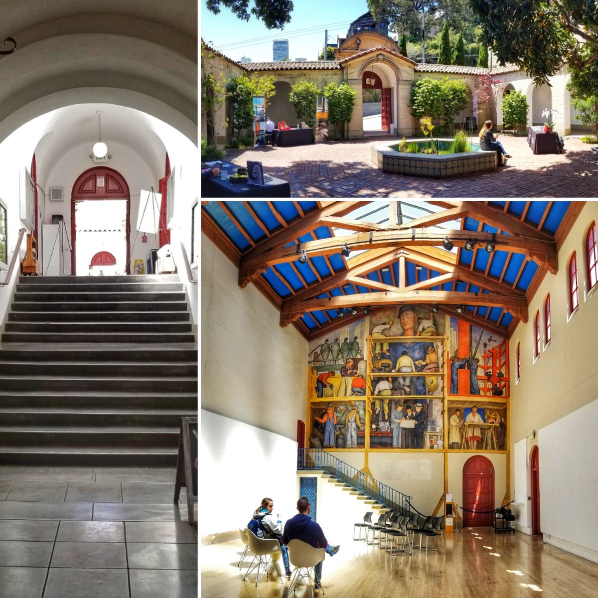 arae08's tweet photo. Amazing venue for @AIASF #NEXTSF conference today - 70° and sunny!
#BoardFormedConcrete #Rooftops #PublicArt #DiegoRivera #Murals #Sculpture #LightWells #Courtyard #CoitTower
It's like an #ItalianHilltown in here https://t.co/Snh5ly8NDl