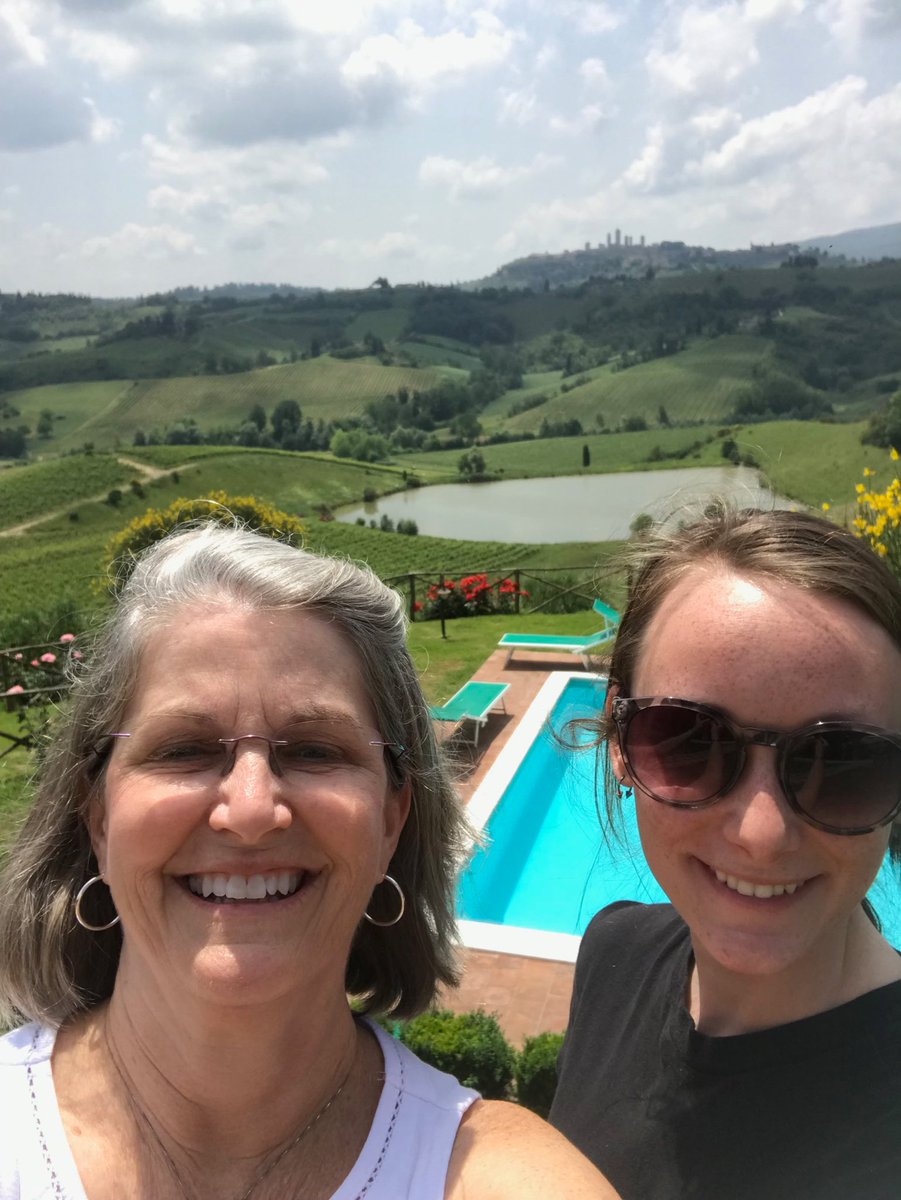 sawilli3's tweet image. UNCG students are everywhere. While on a tour of Tuscany in Italy ran into Erin who will be a senior in the fall. She was on the same tour and was seated next to me at lunch. Small world.