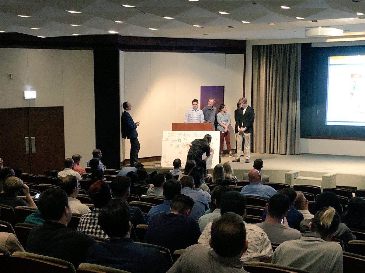 Anja_Roberts's tweet photo. Time for the big reveal. Teams present their innovative #Makeathon18 ideas. @AvanadeInc https://t.co/ILiHrhfnuY