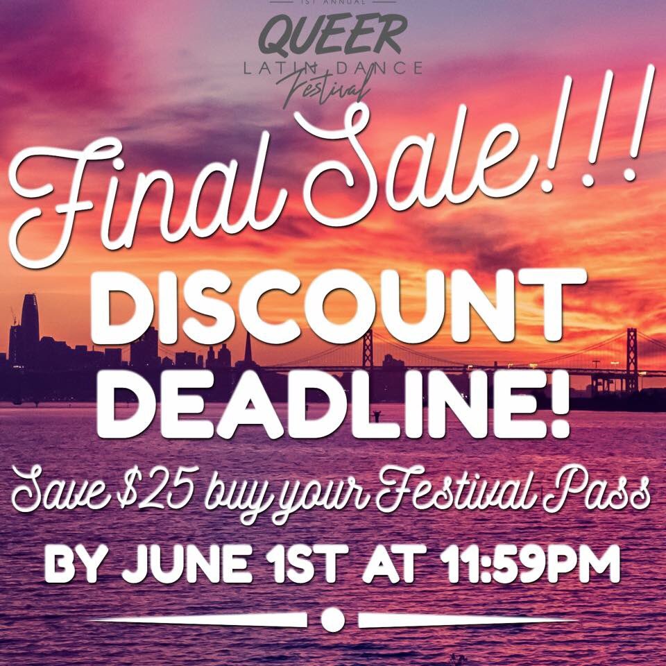 InLakechDance's tweet photo. Just a few more hours to get a discount for the #QueerLatinDanceFestival 
Get your ticket now!
#QueerSalsa #QueerBachata #Bachaterx #Salserx https://t.co/Zs4vJnZ2Wu