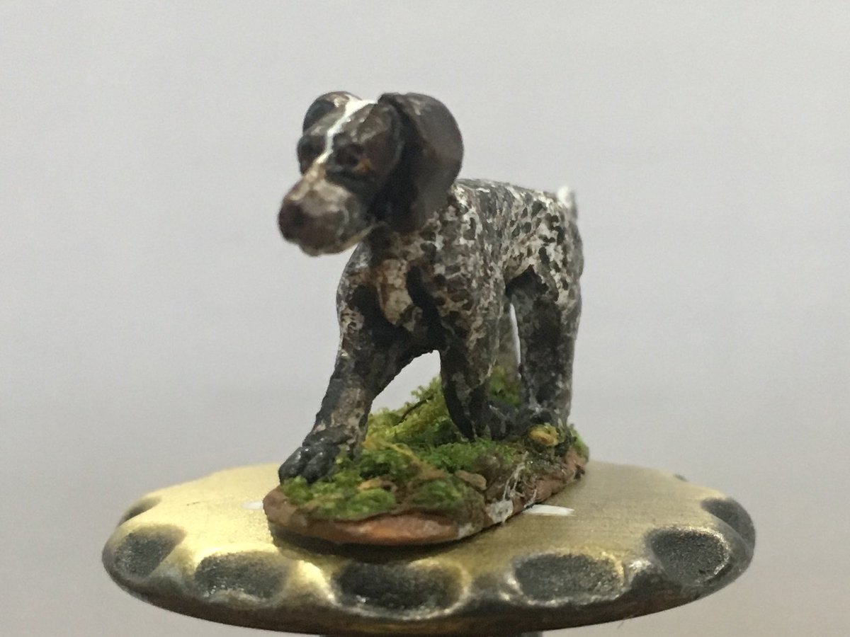Verdarrick's tweet photo. The Dwarven Shorthaired Pointer is making his long awaited debut. Thanks to another ABC (Arion Blackthorn Creations).  Whatcha think?  @RealChaoticGood @ArionBlackthorn https://t.co/LPD6uGc45O