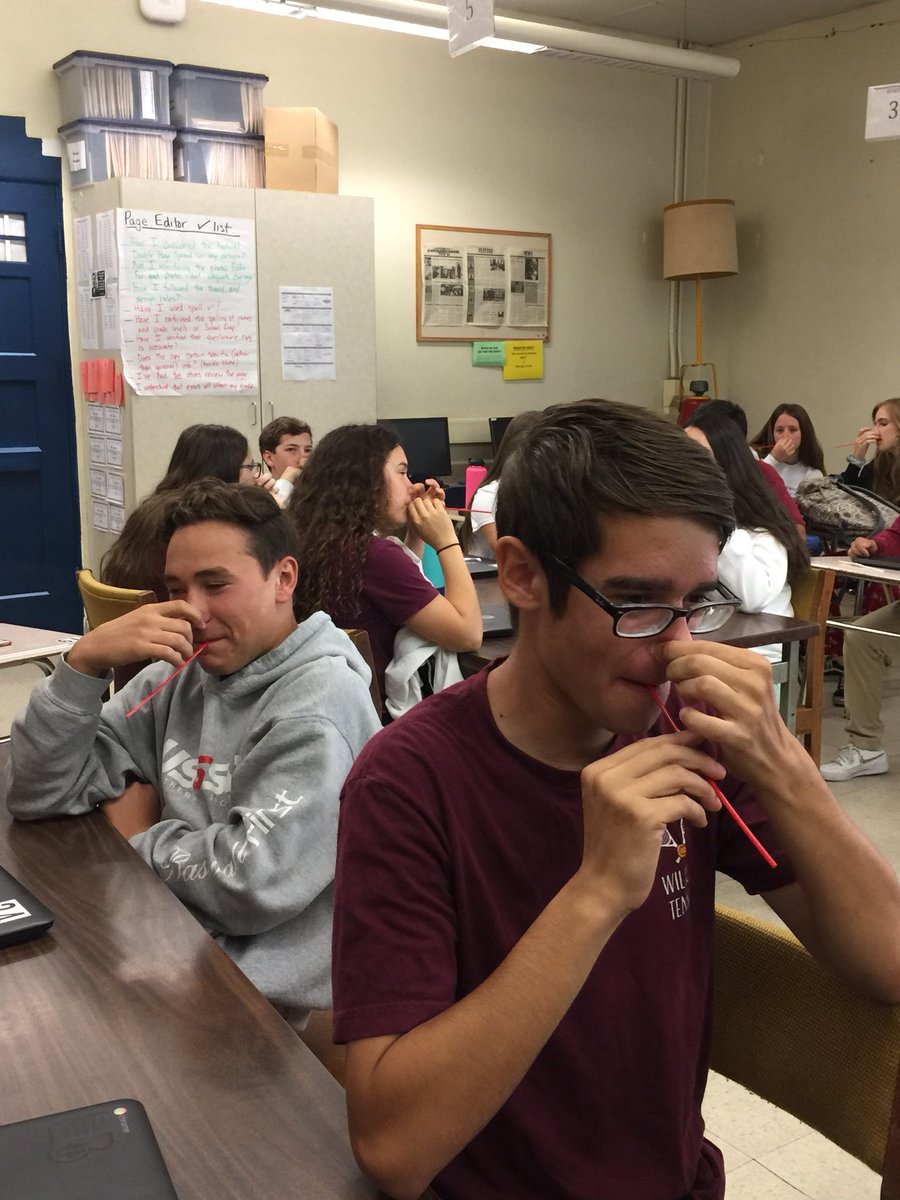 WHSLoudspeaker's tweet photo. With the use of a straw, Sara B. demontrates how COPD affects breathing during her final research presentation on environmental toxins.  #wilsonWAVE  #lbwilson #SSI #singlesubjectintegration https://t.co/HOSocsBCbD