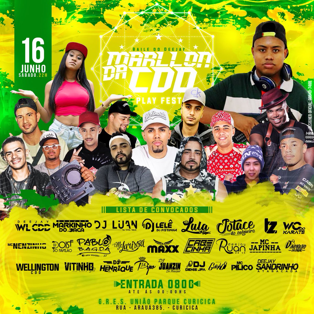 DjMarllonCDD's tweet photo. SAIUUU FLY OFICIAL DO MEU BAILE DIA 16 DE JUNHO O CORO COME !!
@bailedacdd 
@CONEXAO_CDD15 
@ComplexoCDD 
@cdddeus 
@2wcdokrt 
@leledopistinha 
@MCLARISSAOFFC 
@Djlulaoriginal 
@djmarkinho_jaca 
@RecordsDubai 
@cdddeus 
@eventos_cddofc 
@Nenzinhoofc 
@Luis_cdd_ap 
@BailesdaCdd https://t.co/bsIcZlAsk9
