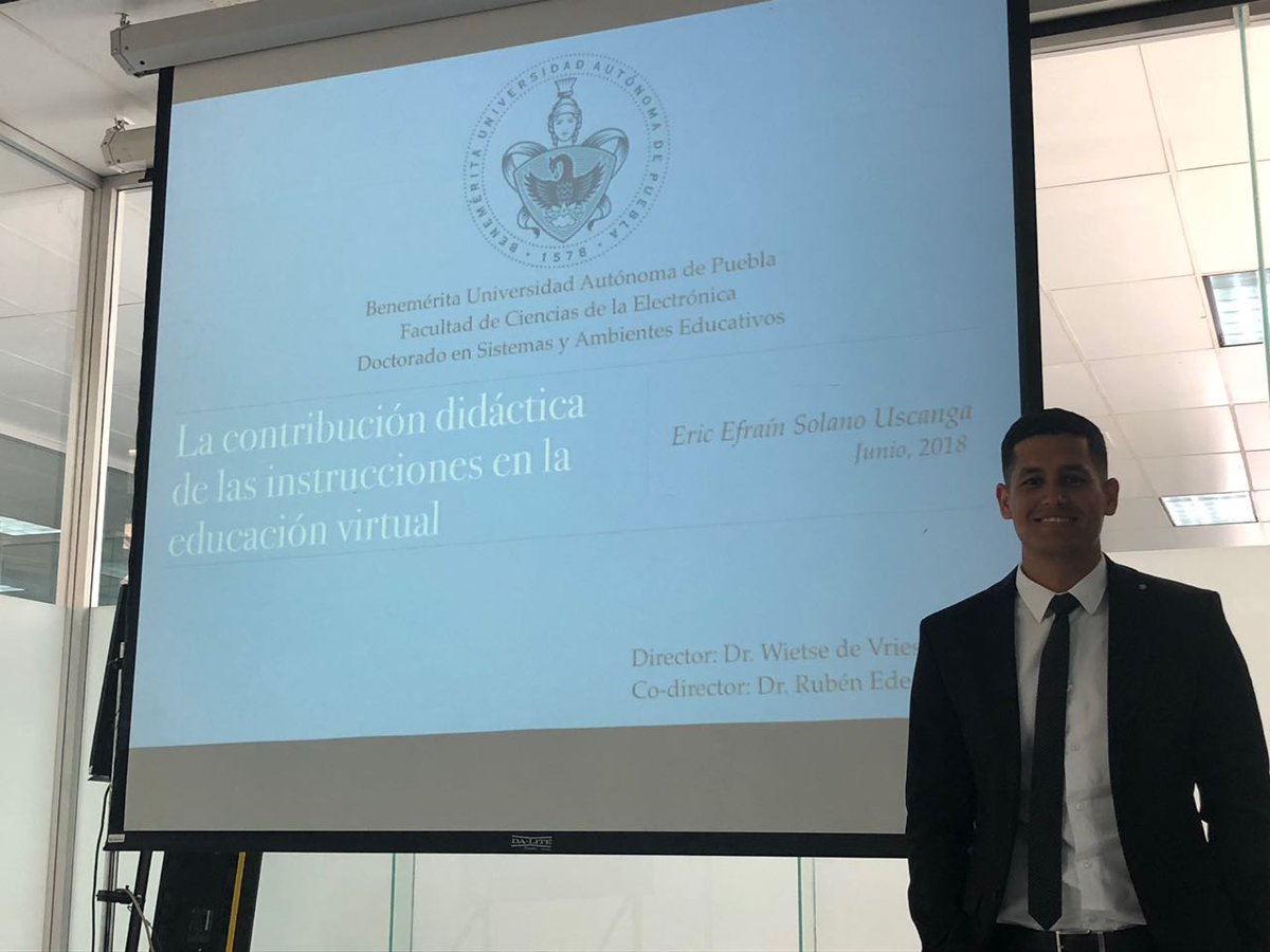 Felicidades a Eric Efraín Solano Uscanga por la defensa de doctorado con el  trabajo titulado “La contribución didáctica de las instrucciones en la  educación virtual” del alumno @euzkanga