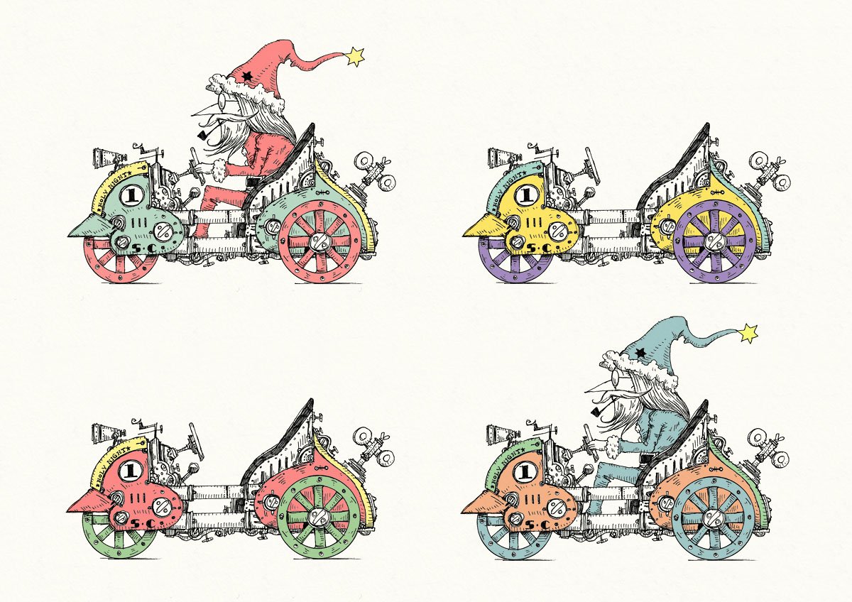 大志 Ar Twitter Santa Cars こう言うメカの色のバリエーション作るのが好き 車 Car 乗り物 メカ 機械 スチームパンク Steampunk Mech