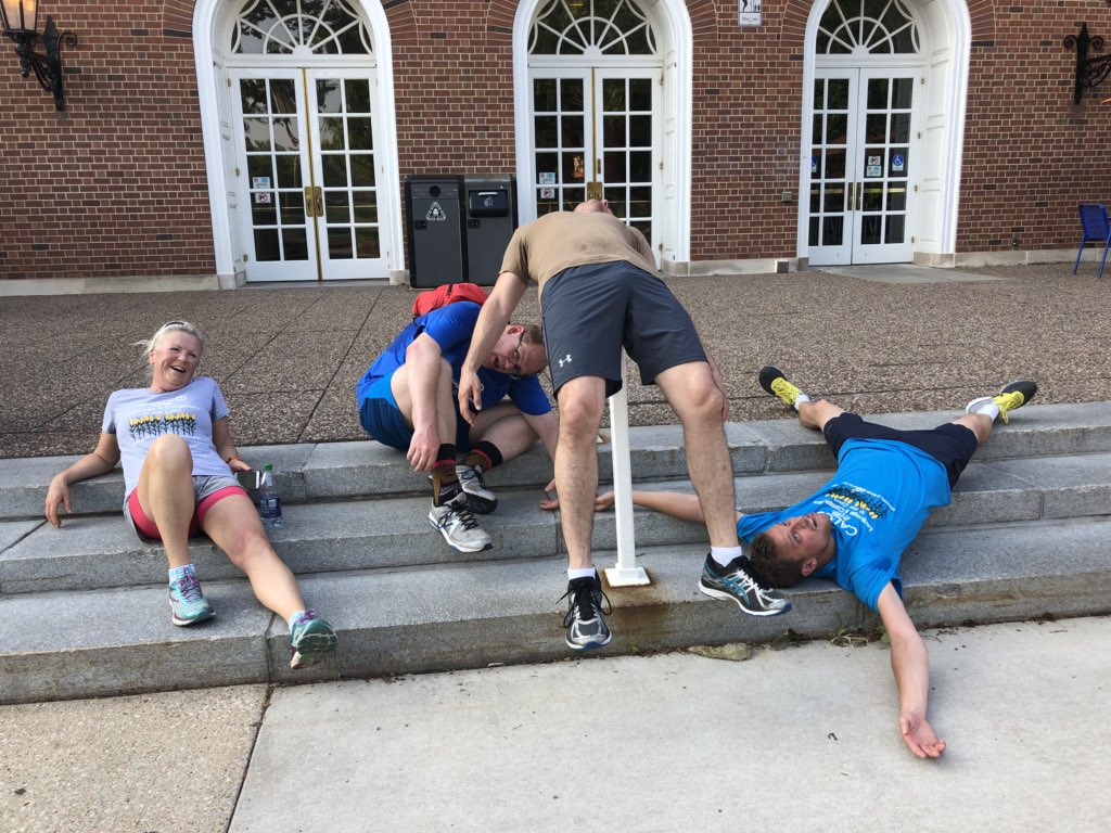 CALICOnsortium's tweet photo. At tip of the hat to everyone who came out for our first official fun run/walk. We’re pleased to report everyone made it back, more or less. #CALICO2018 https://t.co/y04OE9R5KF
