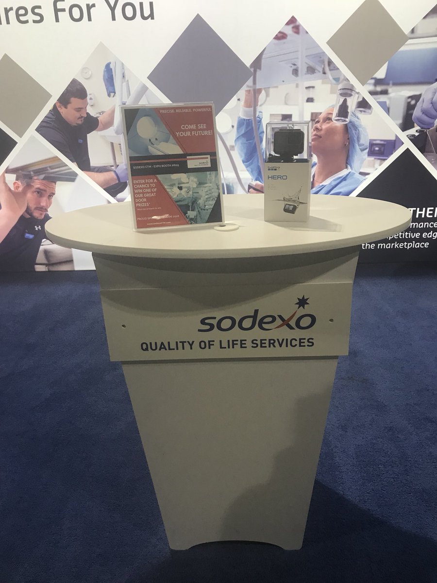 SodexoCTM's tweet photo. Sodexo CTM is proud to sponsor the reception tonight at AAMI conference.   Stop by and see me at booth 609 to learn more about our organization and enter to win a Go-Pro Hero.  We are giving it away tonight. https://t.co/xMVz3azqXP