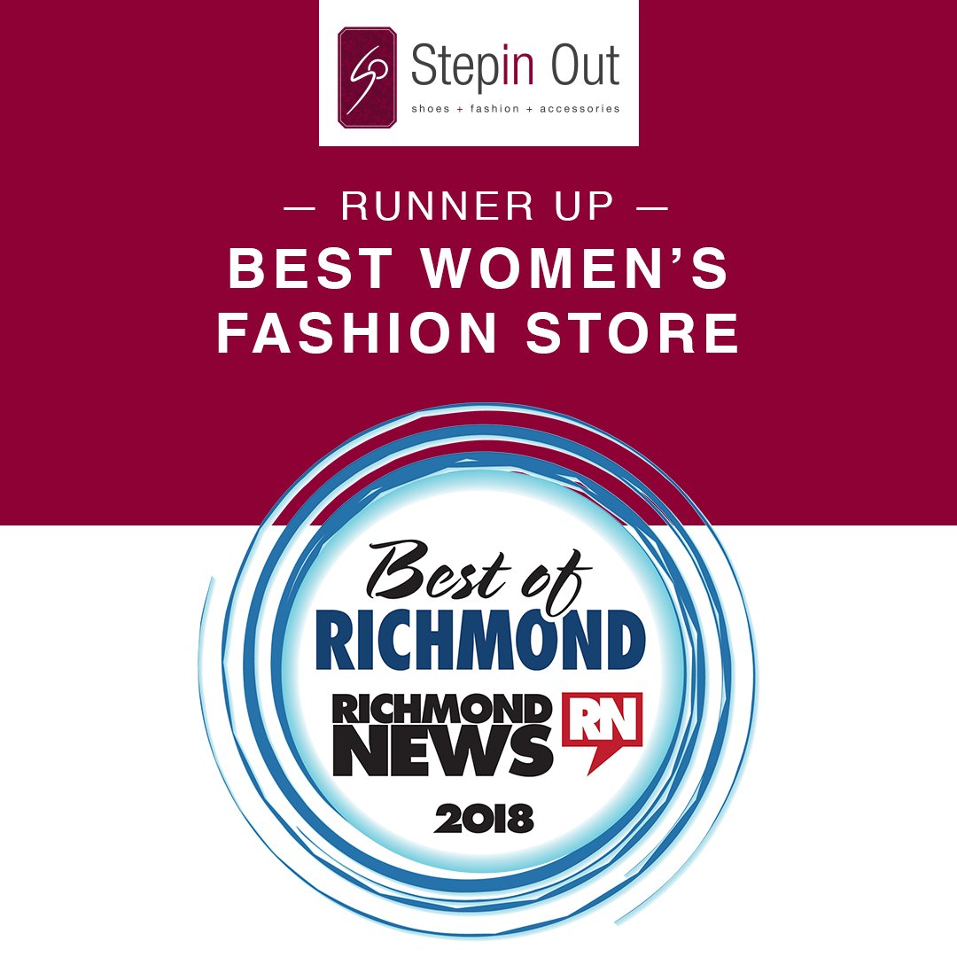 stepin_out's tweet photo. The people have spoken ... we are the #1 Best Shoe Store in #Richmond + a runner-up for Best Women's Fashion Store in Richmond!

A HUGE #ThankYou to our amazing community for voting us #RichmondsBest! 

Love <3
Lori, Toby, Norma, Faye, Margarita &amp; Margaret

#Steveston https://t.co/FPINW2VuU2