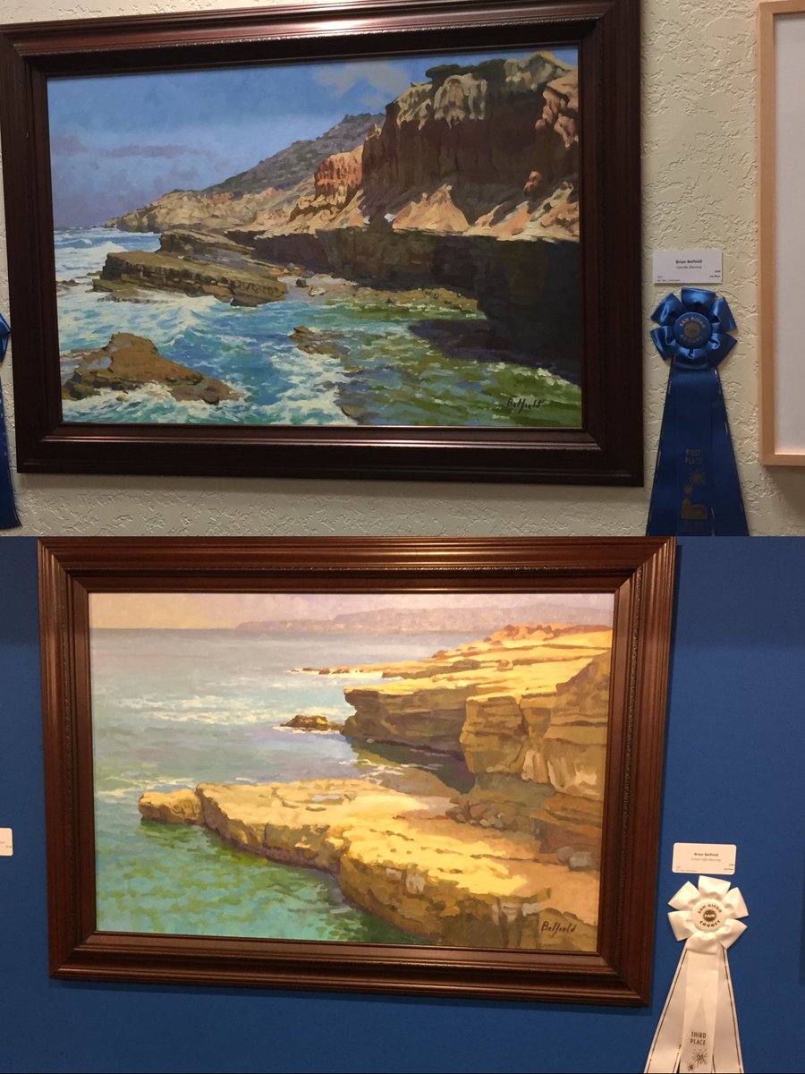 brianbelfield.com Got some love at the San Diego County Fair Fine Art Exhibit! First and Third place ribbons in the representational landscape in oil category! #sandiegocountyfair #delmar #artcollectors #artforsale #painting #art #oilpainting