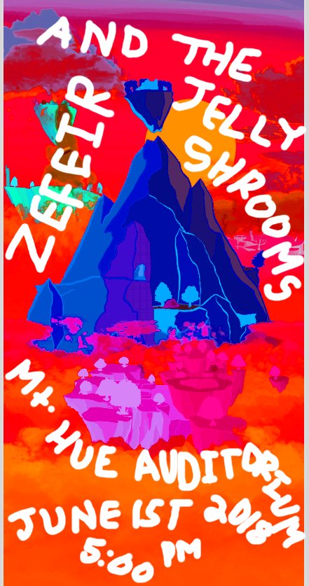 Zefeir_Game's tweet photo. Zefeir has some dreams of starting a psychedelic rock band. Even made a poster for it and everything https://t.co/UGKErA9SKY