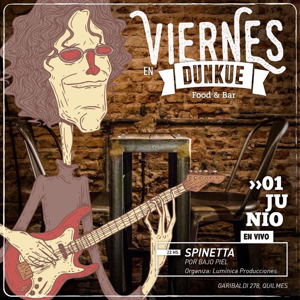 Dunkue_bar's tweet photo. IMPERDIBLE tributo a #Spinetta con ENTRADA GRATUITA‼️ 🎵🍔🍟🍺❤️
#DUNKUE #música #happyhour #Fernet #Cerveza #CervezaArtesanal #Campari
#Hamburguesas https://t.co/z1cNAYOSrB
