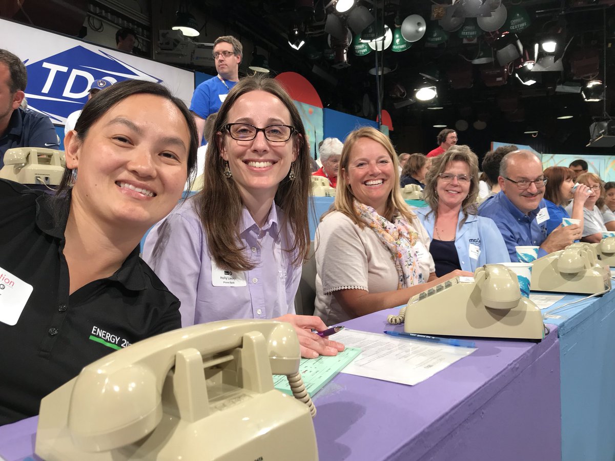 PBSWI's tweet photo. Our volunteers from @MGEMadison are providing the power on our phone bank. Call in your “electric” bid to #WPTAuction. https://t.co/En8GAp7TKJ