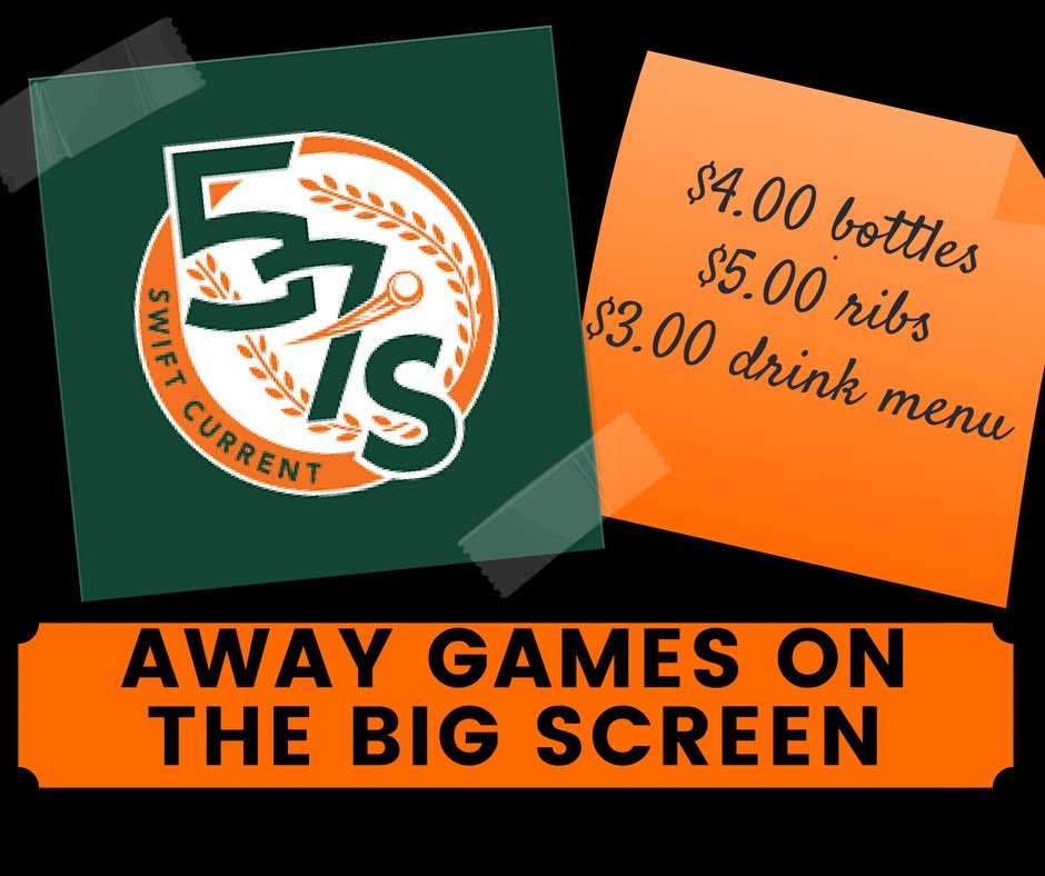 Come down to the pub tonight and cheer on our <a href="/swiftcurrent57s/">Swift Current 57's</a>