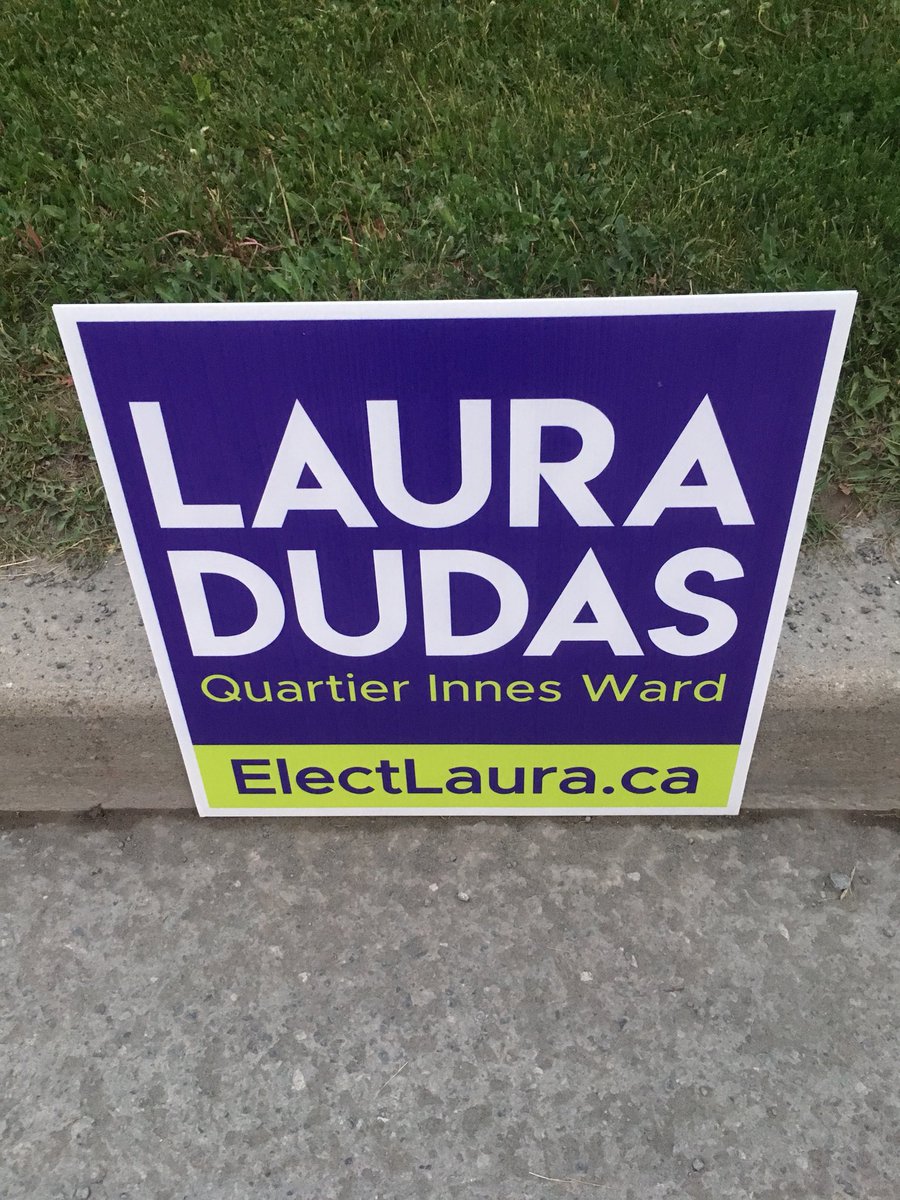 eSAXnetworking's tweet photo. So excited to see our friend @laura_dudas running for @ottawacity City Council! The first to see her new campaign sign!! #ElectLaura #InnesWard #eSAX https://t.co/CP1KLOYABp