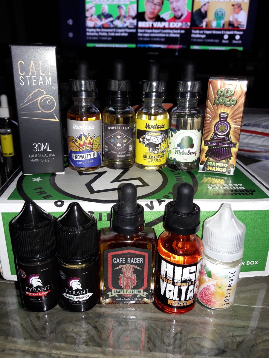 Looks like another amazing box this month! Thank you @ZampleBox #Zamplebox #ZBFam #VapeLife #Vape #Vaping #eJuice  #SoCalVaper #BlowCloudsNotSmoke #KeepItCloudy 💨💨