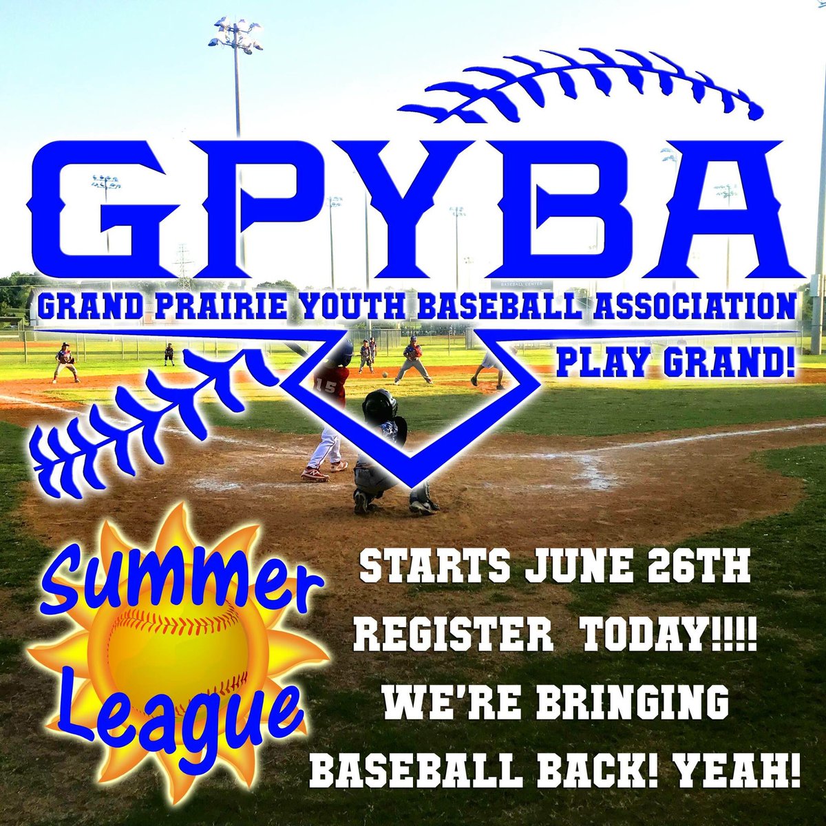 Summer Ball is back in GP! Register today at GPBaseball.org