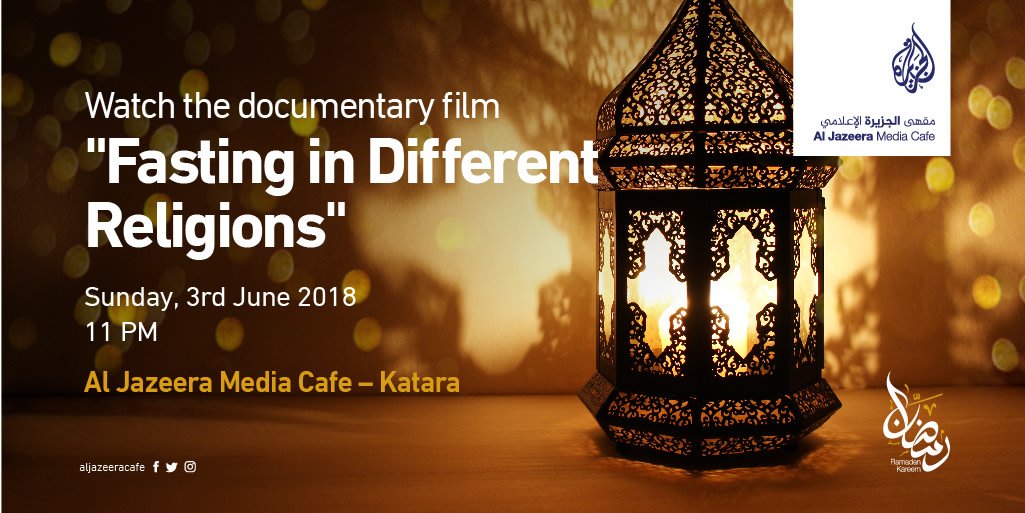 AlJazeeraCafe's tweet photo. شاهد الفيلم الوثائقي "الصوم عند الشعوب"  في مقهى الجزيرة الاعلامي
Watch the documentary film "Fasting in Different Religions" at Al Jazeera Media Café https://t.co/sz9EyHjk7u