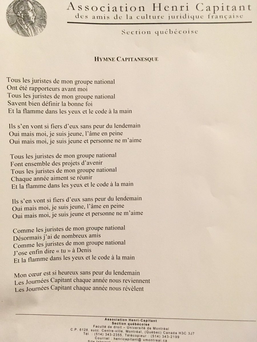 Pour ceux qui veulent les paroles de l’hymne Capitanesque #CIAHC2018 #Onesttrèstrèsserieux 🎶😂🎶